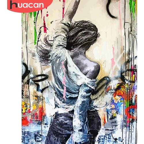 HUACAN Painting By Number Girl Drawing On Canvas HandPainted Figure Painting Art Gift DIY Pictures By Number Kits Home Decor
