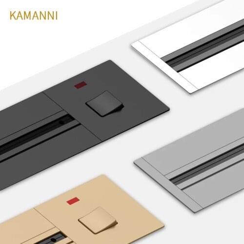 KAMANNI Power Track Buchse Oberfläche/Verdeckte Serie 40cm 60cm 80cm 100cm Elektrische Wand Verlängerung Steckdosen Mit Schalter