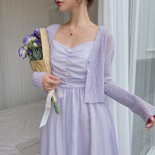 Summer Short Knitted Cardigans Women Sunscreen Outerwear Cardigan Womans Sweet Slim Thin Jacket 6 Colors