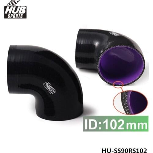 4.00" 102mm 90 Degree Elbow Coupler Silicone Hose Coolant Radiator Black For Toyota 90-95 Pickup 3.0L V6 91 HU-SS90RS102