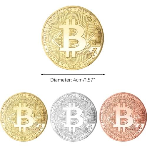 Collection Plated Coin BTC 40mm Souvenir Million Art Commemorative Antique Imitation Bitcoin Physical Collector rubles Gift Bit