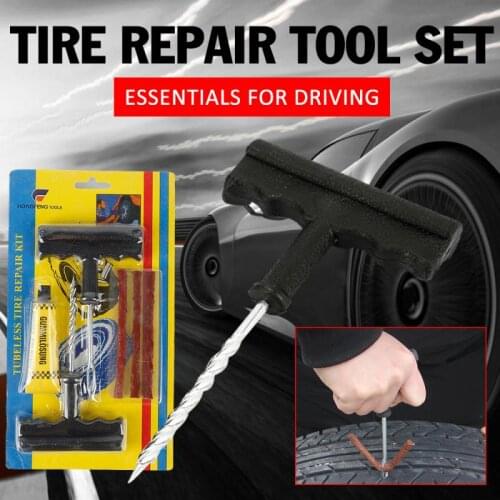 6Pcs/set Car Tire Repair Kit Car Tire Repair Tool Kit For Tubeless Emergency Tyre Fast Puncture Plug Repair Block Air Leaking