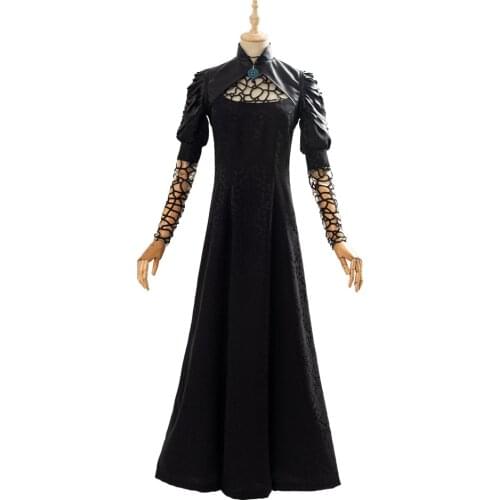 Yennefer Cosplay Costume Black Long Dress Fancy Dress Costume Halloween Carnival Costume Made