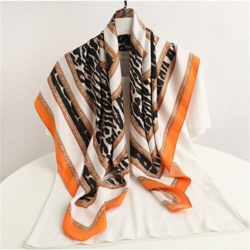 Square Twill Scarf For Women Headscarf Female Shawl Print Foulard Hijab Neckerchief Ladies Headband Hair Wrap Bandana New 2021