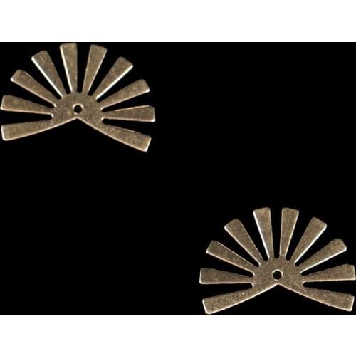 Brass Fashion Hollow Single Hole Semicircle Flower Earring Charm Fan Shape Pendant DIY Earring Bracelet Necklace Accessories