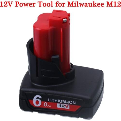 6.0Ah 12V Power Tool Li-ion Battery for Milwaukee M12 C12 XC 48-11-2440 48-11-2402 48-11-2411 48-11-2401 Replacement Battery
