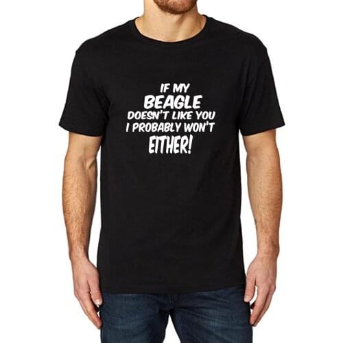 Lyprerazy Mens If My Beagle Doesn't Like You Funny Printed T-Shirt