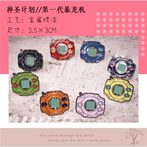 Anime Digital Monster Digimon Adventure Yagami Taichi Digivice Metal Badge Botton Brooch Pin Pins Canvas Bag Acc Original