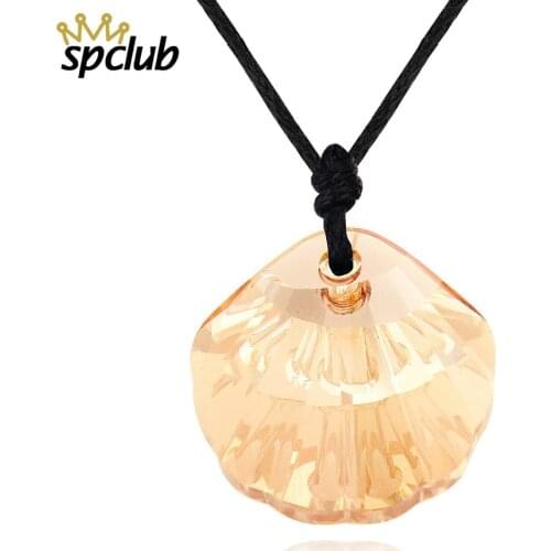 Fashion Style Crystals From Swarovski Seashell Pendant Necklace Rope Chain Shell Necklaces 11.11 sale Jewelry for Women Gift