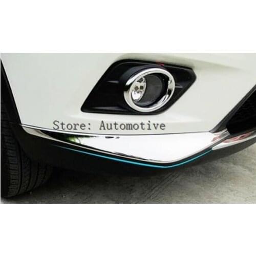 2pcs Front Bumper bottom corner stripe sticker cover trim for Nissan Rogue X-Trail 2014 2015 2016