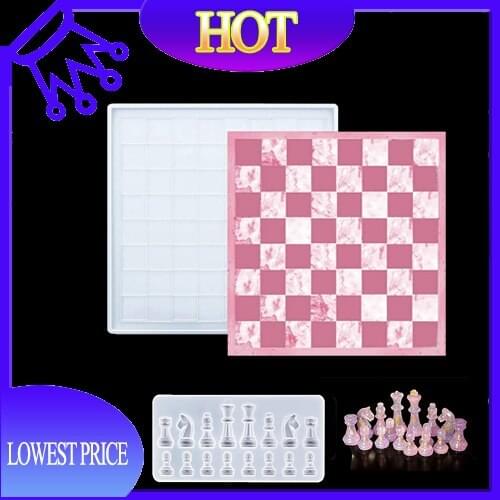 New Chess Board Silicone Mold DIY Epoxy Casting Mold For DIY Crafts Crystal Epoxy Silicone Chessboard Mold