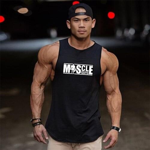 New Cotton Brand Fashion Sport Tank Top Men Fitness Singlet Sleeveless Shirt Muscle Guys Vest Gym Clothing Bodybuilding Tank Top