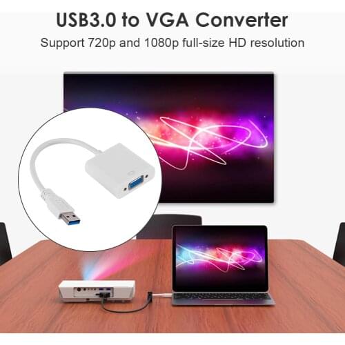 1080P Video Display Adapter for Monitor Projector HD Connector Extension Adapter USB 3.0 to VGA Converter Cable