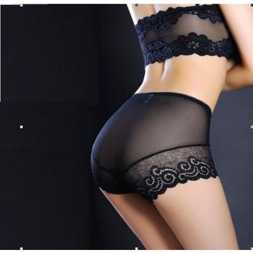 Sexy Women briefs Lace Panties Transparent Panties 2 piece
