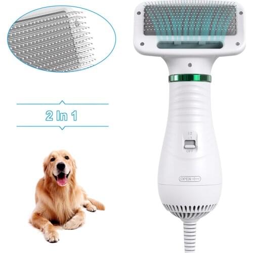 BIEMLERFN 2-In-1 Portable Pet Dog Dryer Dog Hair Dryer And Comb Brush Pet Grooming Dryer Cat Hair Comb Dog Fur Blower Low Noise