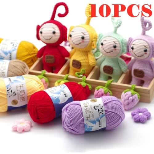 10pcs/Lot Crochet Yarn Milk Cotton Yarn Soft Women Baby Yarn DIY For Hand Knitting Wool Knitted Wholesale Price