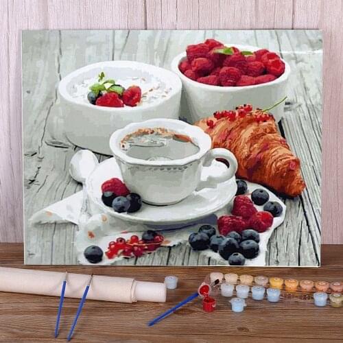 Flowers European Style DIY Painting By Numbers Complete Kit Acrylic Paints 50*70 Canvas Painting New Design Crafts Handiwork