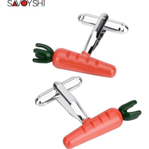 SAVOYSHI Novelty Carrot Cufflinks for Men Cuff Mens Gifts Anniversary Cuff links designer Brand Jewelry Gemelos