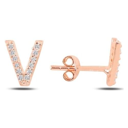 Silver 925 Set-V-Letter Earrings