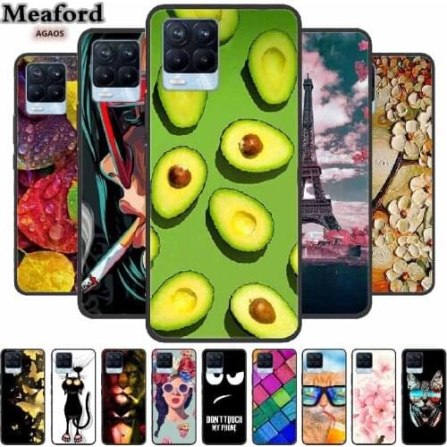 For Realme 8 Pro Case Silicone TPU Soft Phone Case Cover For OPPO Realme 8 Case Luxury Cartoon Bumper Leoaprd Coque For Realme8