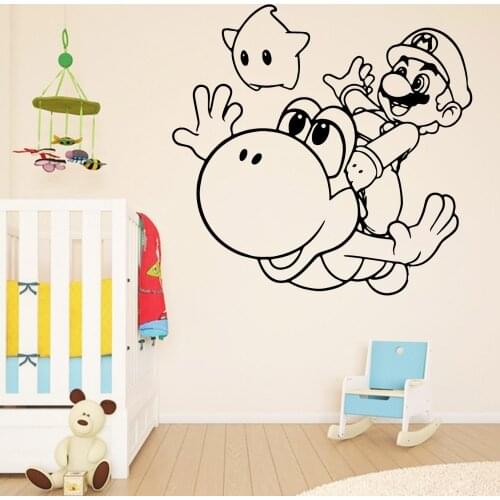 Modern Super Mario Wall Sticker Vinyl Waterproof Wall Decal For Bedroom Decor Kids Room Wall Murals Gameroom Art Decal