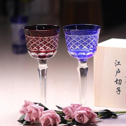 20cm 210ml goblet japanese hand carved glass water glass Cocktail glass whiskey glass
