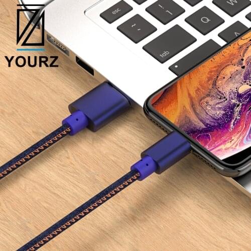 2.4A fast charge USB data cable for iPhone 12 X11 Pro XS Max 6s 7 8 Plus 5s SE 2021 iPad Origin denim data cable 1.2M