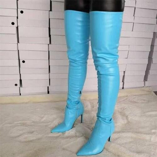 Real Photo Elastic Long Boots Woman over-the-knee Boots Thin Heel Booties 2021 Hot Fashion Autumn Winter Female Dress Shoes