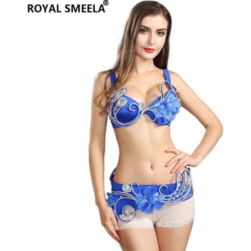 Bra and belt for belly dancing Sexy Belly Dance Costume For Women Beaded Bra Belt Egyptian Belly Dancing Clothes 2pcs Dance suit