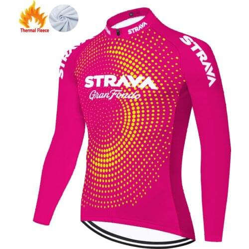 Strava Winter Thermal Fleece 사이클링 Cycling Jersey Masculino Maillot Hombre Chaqueta Mujer Camisa Ciclismo Masculina Ciclismo