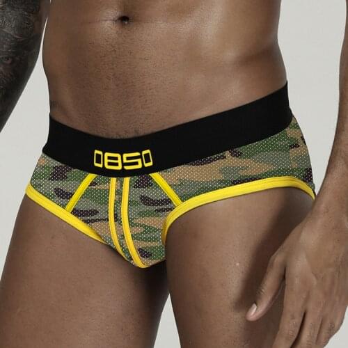 0850 Men Briefs Men Underwear Mesh Breahtable Comfortable Underpants U Pouch Male Pants Cueca Tanga camouflage Underwear