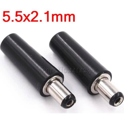 10Pcs High Quality Circular Tube DC Plug Male Electrical Socket Outlet DC-022 DC-005 DC Outlet 5.5X2.1MM 5.5*2.1