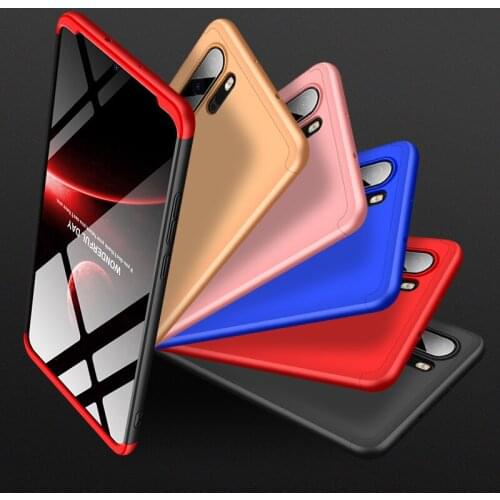 100pcs/lot 3 in 1 Hard PC Back Cover For Huawei P30 Lite P30 Pro Nova 4E Y6 Prime 2019 360 Full Shockproof Protector Phone Case