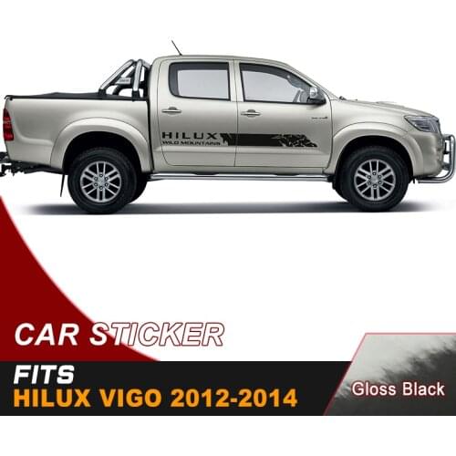 2 Pieces hilux racing side stripe graphic Vinyl moutain sticker fit for TOYOTA HILUX revo and vigo 2012-2014 2015 2016 2017 2018