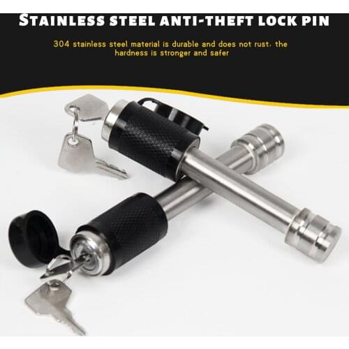 Car Trailer Hook Lock With Keys Heavy Duty Trailer Hitch Lock Pin Stainless Steel Anti-theft Car Tow Hook Tool Non-slip Car Tool