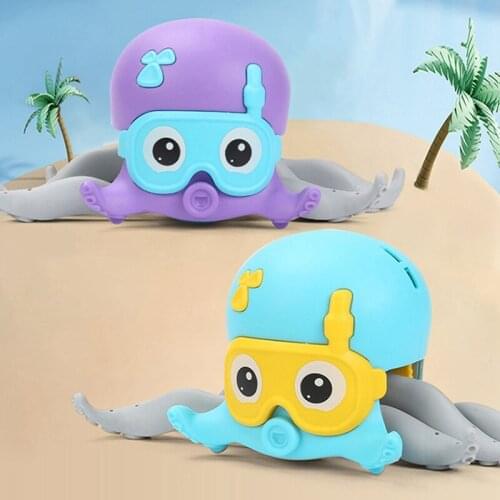 Baby Cute Cartoon Octopus Clockwork Bath Toys Summer Beach Swimming Pool Toy Funny Walking Octopus Water Toys Gifts