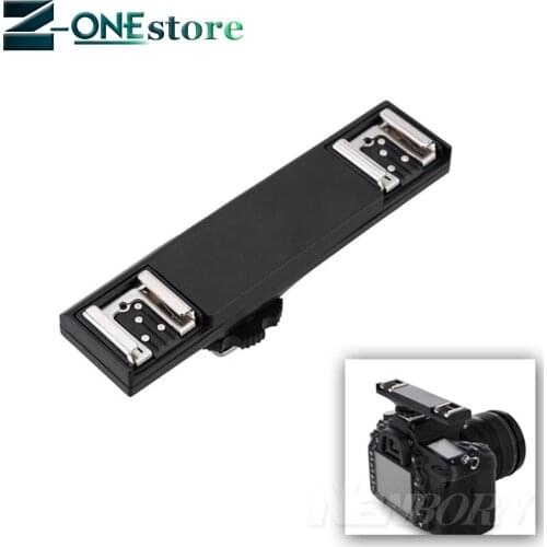 Dual Hot Shoe Flash Speedlite Light Bracket Splitter for Canon 7DII 70D 5D2 60D 5DR 5DRS 5DIII 5D4 1DX 6D DSLR Camera Camcorder