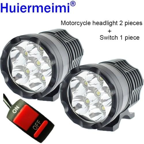 1Pair Motorcycle LED Headlight LED Motorbike Spotlight Headlamp 6000K 12V 60W Motor Spot Head Lights U2 Driving Auxiliary Lamp