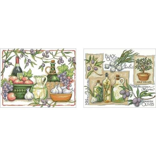 Fruit and wine patterns Counted Cross Stitch 11CT 14CT DIY Chinese Cross Stitch Kits Embroidery Needlework Sets