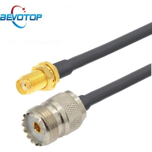 RG58 Cable UHF SO239 Female Jack to SMA Female Bulkhead Adapter Pigtail Cable Jumper RF Coaxial Extension Cord 50CM 1M 2M 3M 5M
