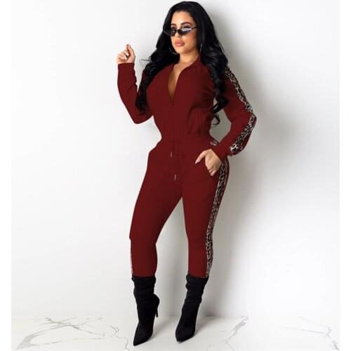 Women Bodysuit Jumpsuits Pure Color Pocket Casual Belt Zipper Temperament Fashion Office Outfits Overalls