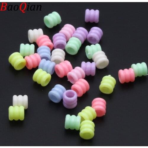 Big Hole (4mm) 100pcs/lot 7x7mm Acrylic Round Loose Spacer Beads For Jewelry Making Diy Bracelet Necklace