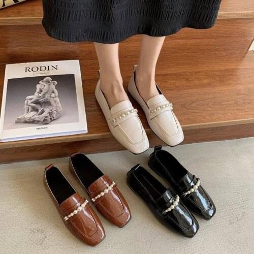 Small Leather Shoes Womens Autumn 2021 New Shoes Flat Shoes Korean Temperament Joker British Style One Pedal Comfortable Shoes
