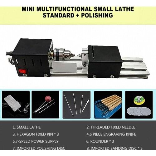 Mini Beads Machine Miniature Lathe DIY Grinding and Polishing Beads Lathe Polishing Woodworking Buddha Pearl Lathe