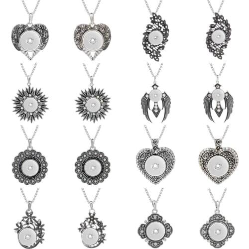 New Snap Necklace Jewelry White AB Crystal Snap Pendant Necklace Fit 18mm Snaps Button for Women Accessories