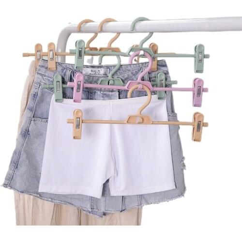 Clothing hanging pants clip antiskid plastic clothes rack storage pants hanging skirt clip underwear hanging clothes rack home