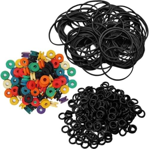 Tattoo Rubber Bands and Grommets O Rings Kit 100PCS Soft Tattoo Rubber Loops 100PCS Tattoo Machine Pin Cushion 100PCS O Rings