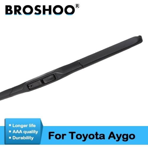 BROSHOO Car Styling Wiper Blades Natural Rubber For Toyota Aygo,2005 2006 2007 2008 2009 2010 2011 2012 2013 2014 2015 2016 2017