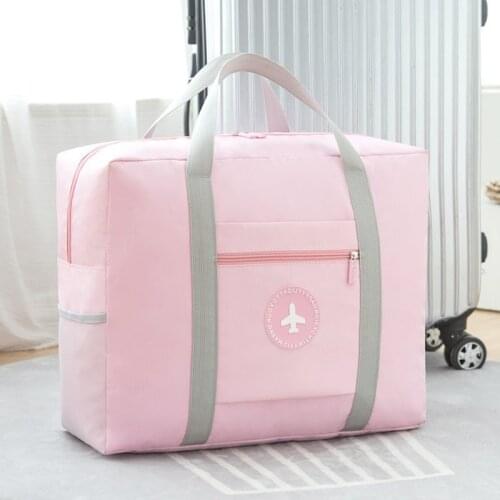 Foldable Large Travel Bag Women Waterproof Big Duffel Bags Suitcase Weekend Bag Travel Organizer Overnight Bags Travel Tote Pink