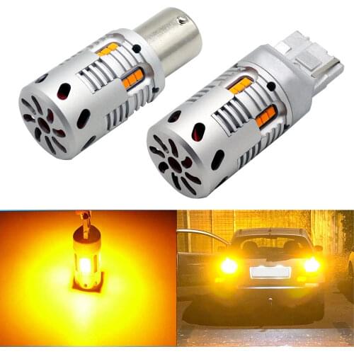 T20 7440 WY21W LED Canbus Error Free Amber Yellow Bau15s PY21W LED Signal Light No Hyper Flash 1156 Ba15s P21W Reverse Light